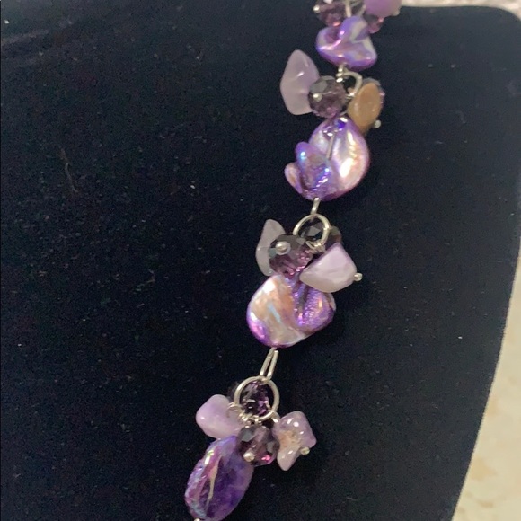 Shell Amethyst Glass Jewelry Set - Picture 4 of 4
